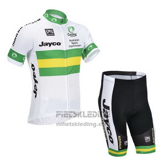 2013 Fietskleding Australie Wit en Groen Korte Mouwen en Koersbroek
